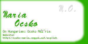 maria ocsko business card